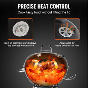 48cm Charcoal Kettle Braai Grill with Thermometer