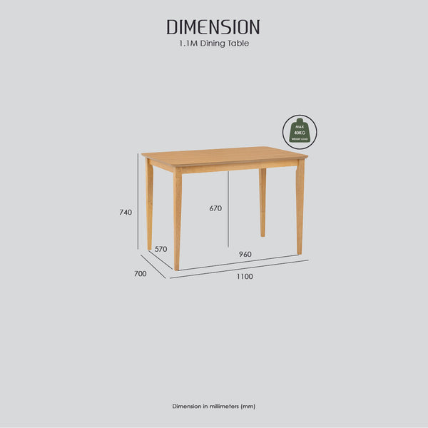 Charmant Dining Table - 1.1m