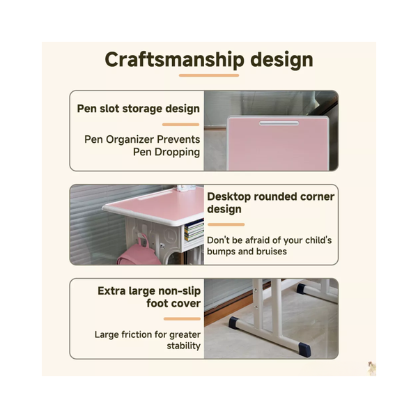 Adjustable Kids Study Desk & Chair Set