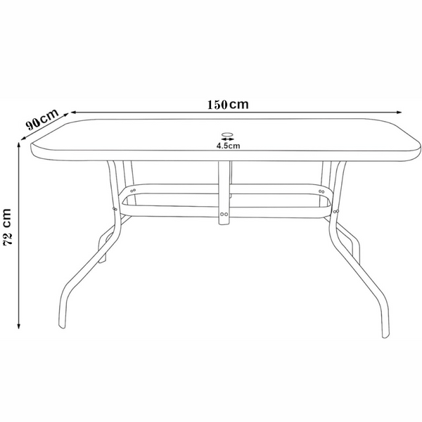 Glass-Top Patio Dining Table