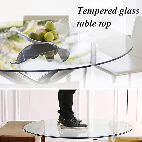 Modern Round Glass Bistro Table - 80cm