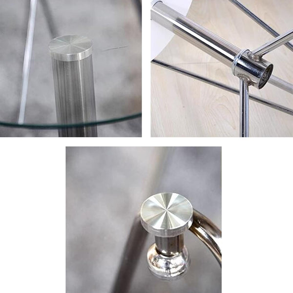 Modern Round Glass Bistro Table - 80cm