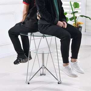 Modern Round Glass Bistro Table - 80cm