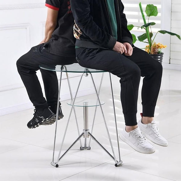 Modern Round Glass Bistro Table - 80cm