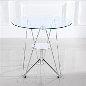Modern Round Glass Bistro Table - 80cm