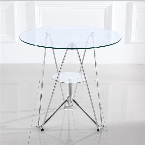 Modern Round Glass Bistro Table - 80cm