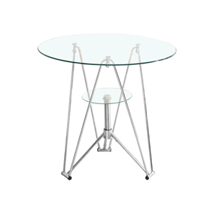 Modern Round Glass Bistro Table - 80cm