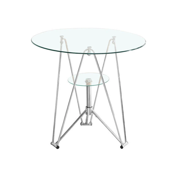 Modern Round Glass Bistro Table - 80cm