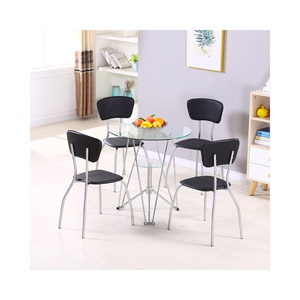 Modern Round Glass Bistro Table - 80cm