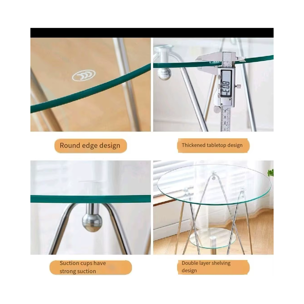 Modern Round Glass Bistro Table - 80cm