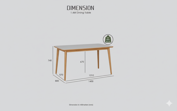 Charmant Dining Table - 1.4m