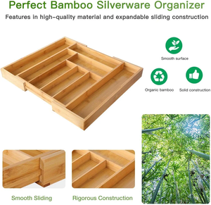 Expandable Bamboo Drawer Organizer