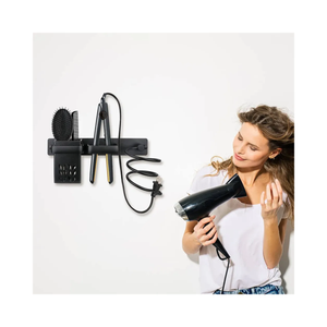 Wall-Mounted Hair Dryer & Styling Tool Organizer