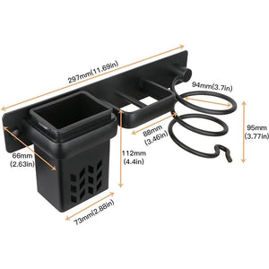 Wall-Mounted Hair Dryer & Styling Tool Organizer