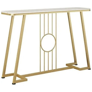 Aurelia Gold Console Table with Marble Top