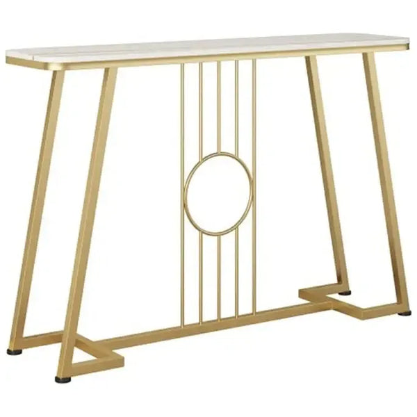 Aurelia Gold Console Table with Marble Top