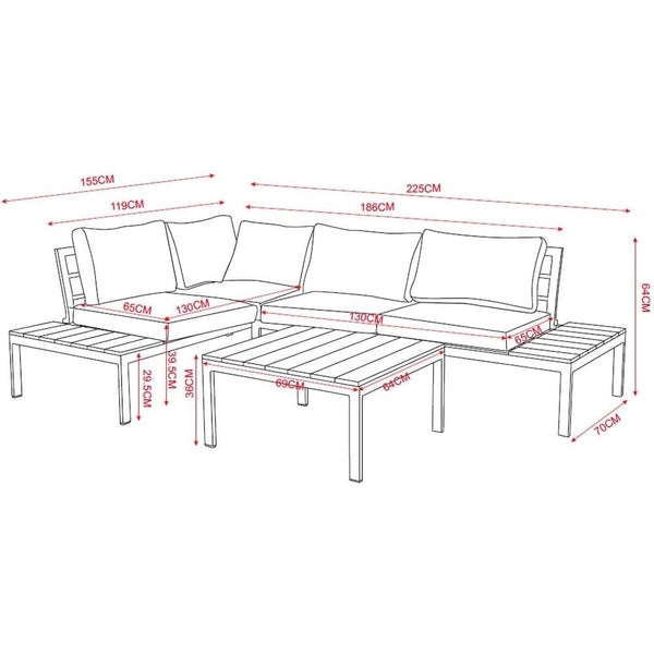 Outdoor Patio Corner Lounge Set