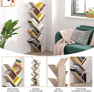 Arlo Tree-Style Bookshelf - 8-Tier Book Rack