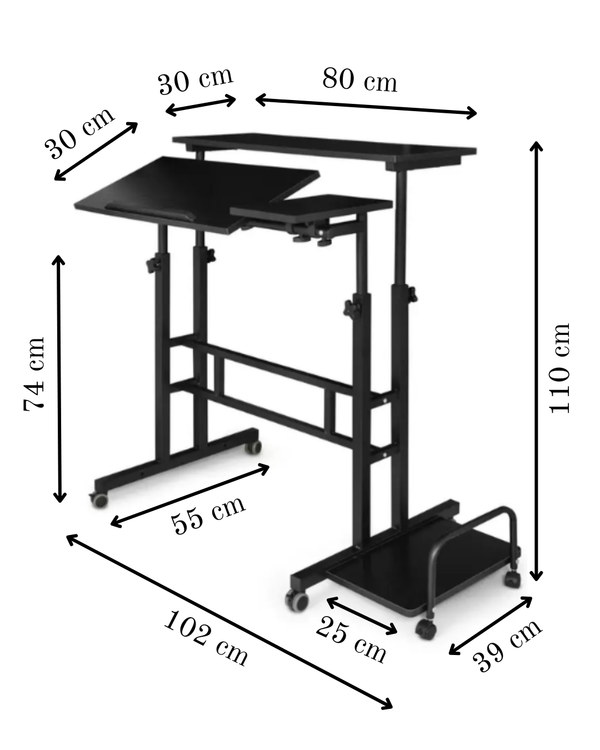 VersaRise Adjustable Standing Desk with Wheels