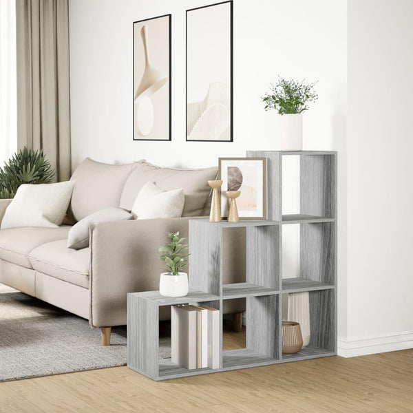 Modular 6-Cube Staircase Display Shelf