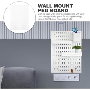 Wall-Mounted Pegboard Organizer with Hooks and Bins