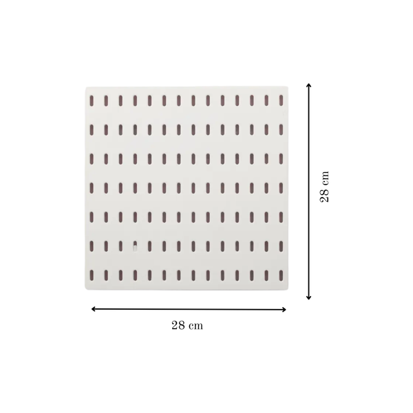 Wall-Mounted Pegboard Organizer with Hooks and Bins