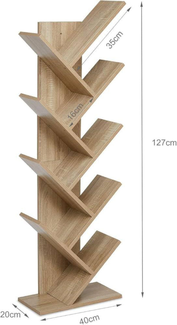 Arlo Tree-Style Bookshelf - 8-Tier Book Rack