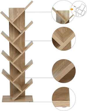 Arlo Tree-Style Bookshelf - 8-Tier Book Rack