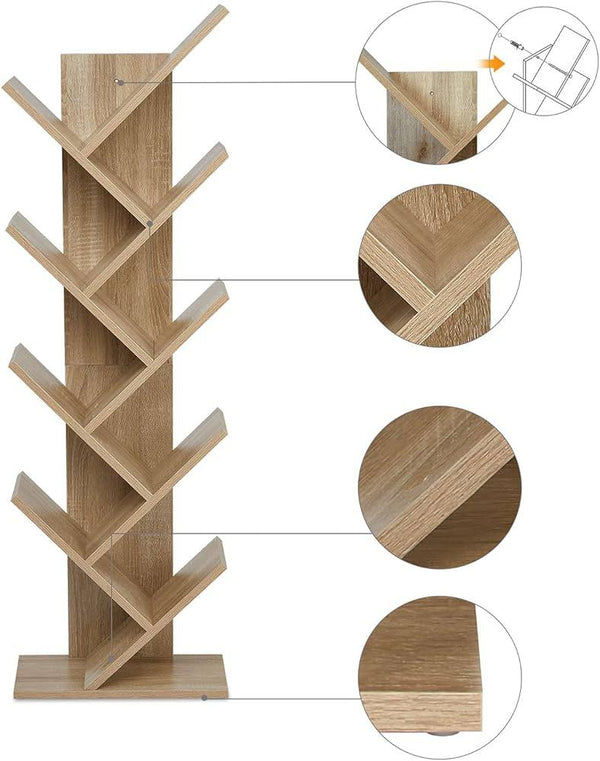 Arlo Tree-Style Bookshelf - 8-Tier Book Rack