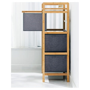 3-Tier Bamboo Home Storage Unit - Fabric Drawers