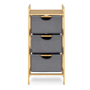 3-Tier Bamboo Home Storage Unit - Fabric Drawers