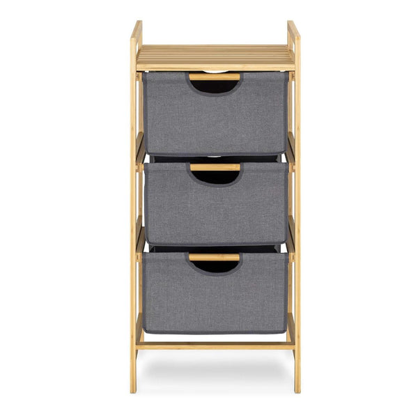 3-Tier Bamboo Home Storage Unit - Fabric Drawers