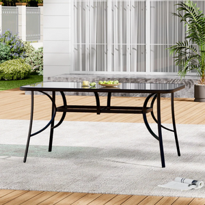 Glass-Top Patio Dining Table