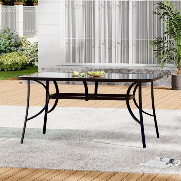 Glass-Top Patio Dining Table