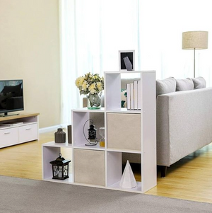 Modular 6-Cube Staircase Display Shelf