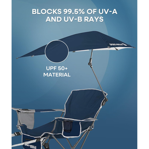 Reclining Camping Chair with Canopy and Footrest