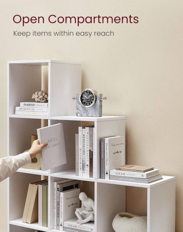 Modular 10-Cube Staircase Display Shelf