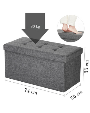 Foldable Tufted Ottoman Storage Box Set (Set of 3)