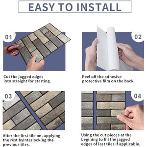 Greenstone Brick Wall Sticker Panels (6 Pack)