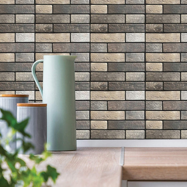 Greenstone Brick Wall Sticker Panels (6 Pack)