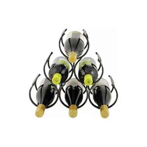 6-Bottle Pyramid Metal Wine Rack