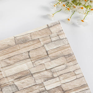 3D Stone-Look Wall Sticker Panels (Set of 6 Sheets)
