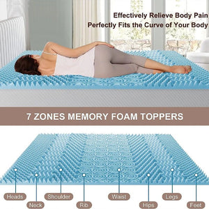 Convoluted Foam Comfortable Mattress Topper - Queen