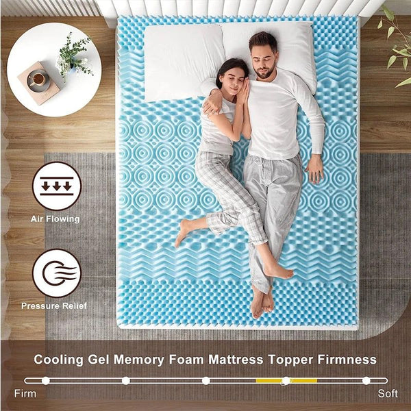 Convoluted Foam Comfortable Mattress Topper - Queen