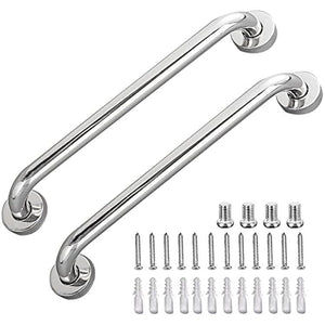 Stainless Steel Bathroom Grab Bar - Set of 2 (39cm & 42cm)