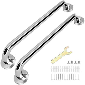 Stainless Steel Bathroom Grab Bar - Set of 2 (39cm & 42cm)