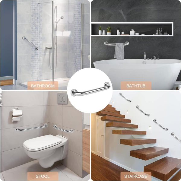 Stainless Steel Bathroom Grab Bar - Set of 2 (39cm & 42cm)