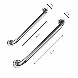 Stainless Steel Bathroom Grab Bar - Set of 2 (39cm & 42cm)