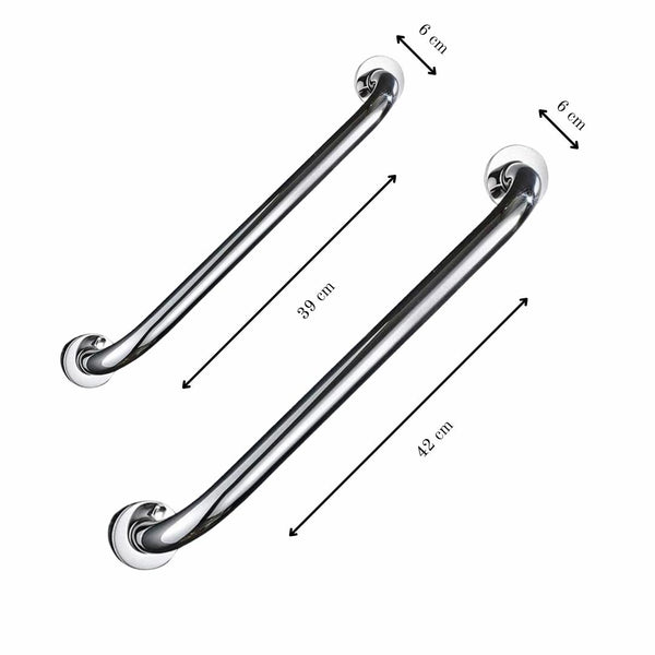 Stainless Steel Bathroom Grab Bar - Set of 2 (39cm & 42cm)