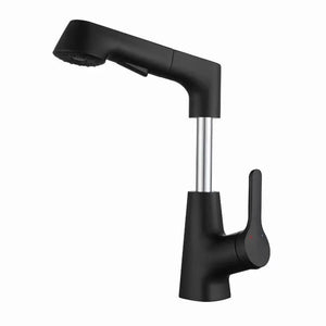 Vega Pull-Out Rotating Bathroom Mixer Tap - Matte Black